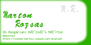 marton rozsas business card