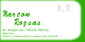 marton rozsas business card
